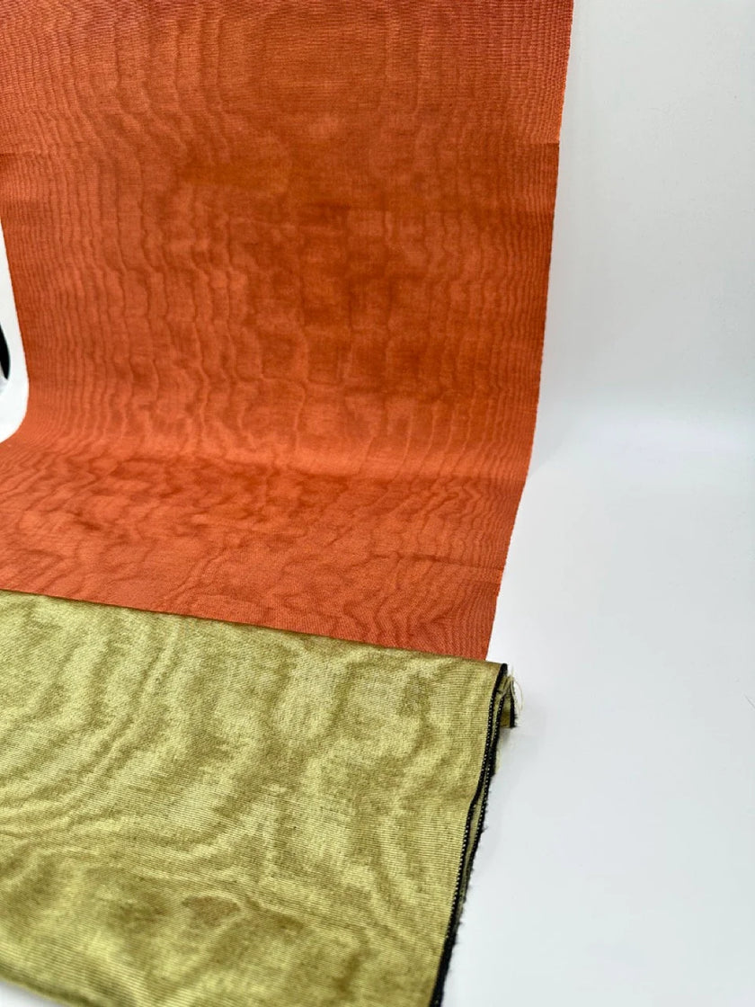 Orange Color Silk Moire, Watermark Patterns.