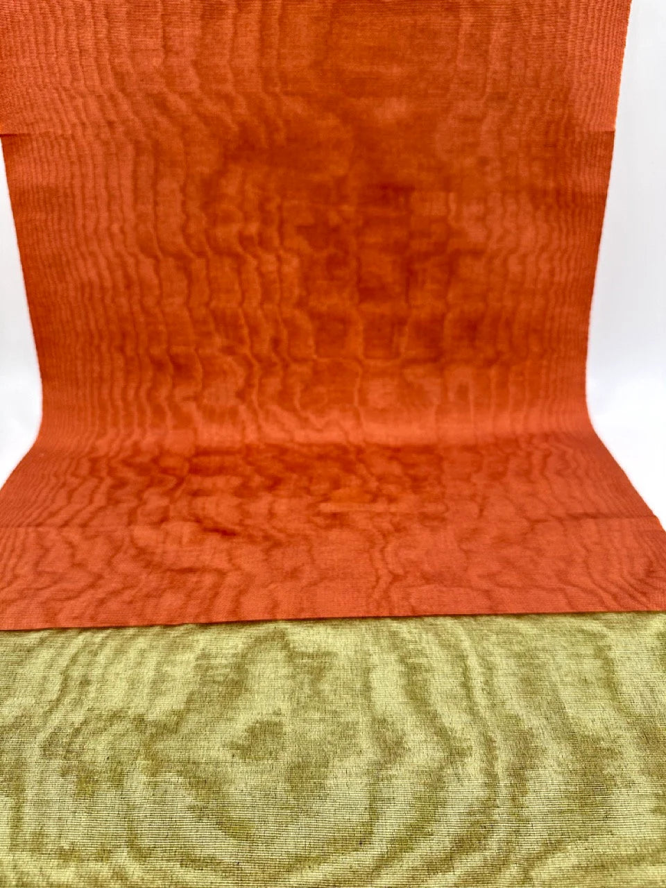 Orange Color Silk Moire, Watermark Patterns.