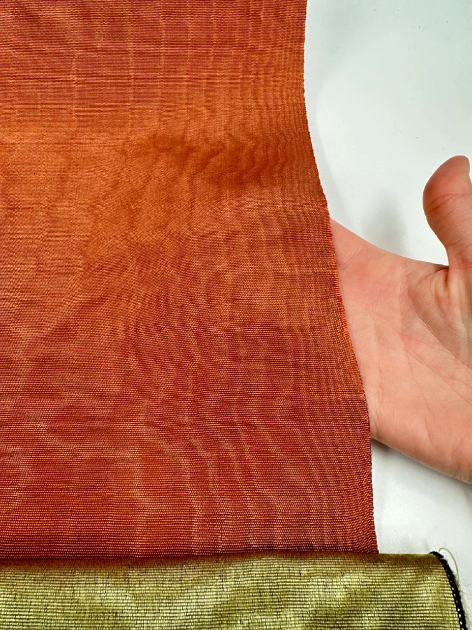 Orange Color Silk Moire, Watermark Patterns.