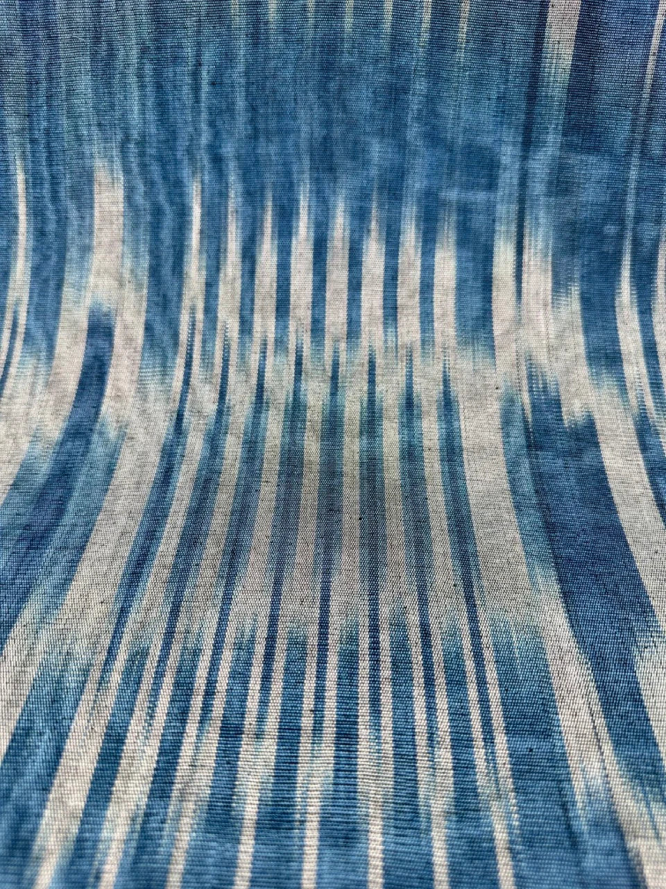 Ikat Silver Blue Striped Silk Home Textile Interior Fabrics Moire, Watermark Pattern.