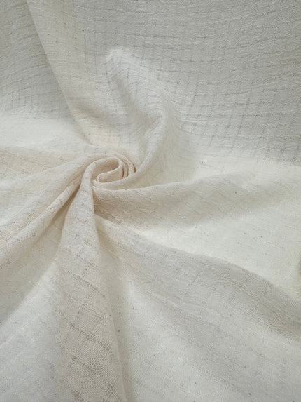 Check Weave Sheer Neutral Cotton Fabric