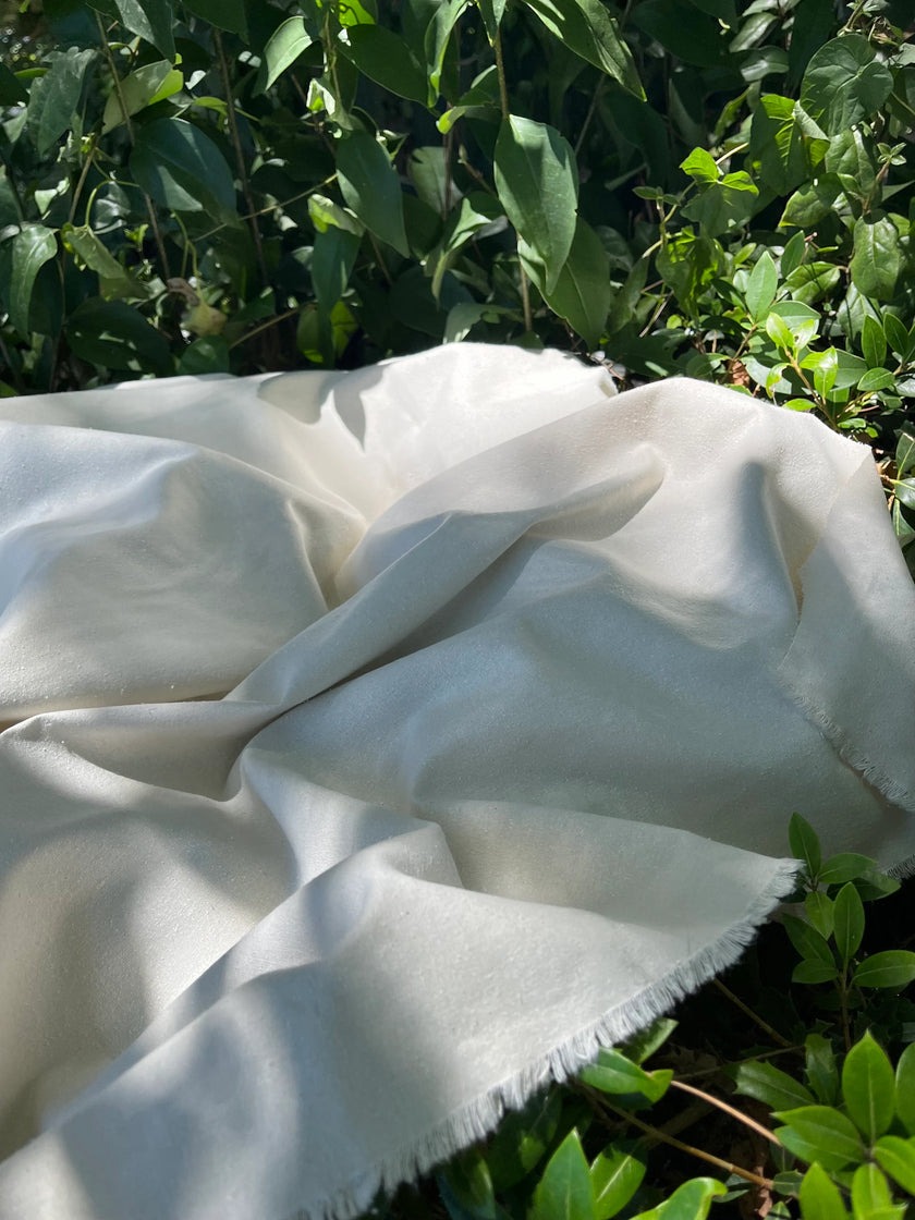 100% Mulberry Silk, Noil Raw Natural Fabric Sustainable.