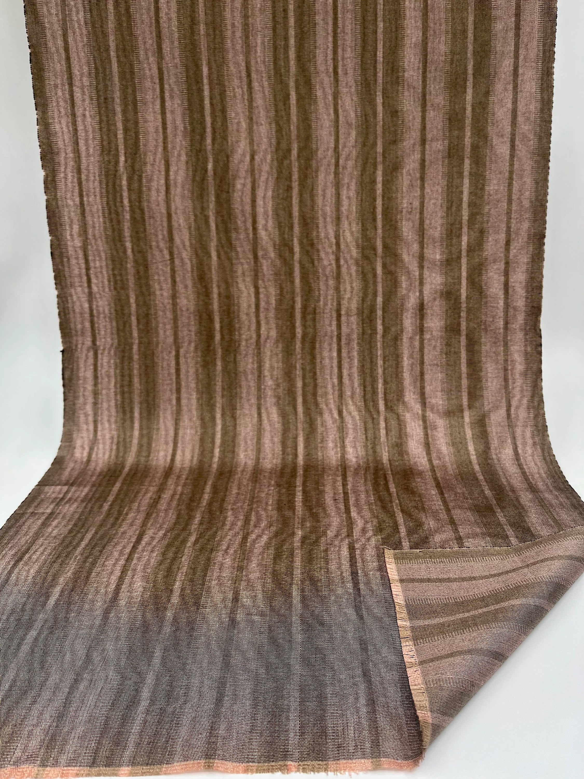 Striped Silk Moire Fabric, Watermark Pattern.
