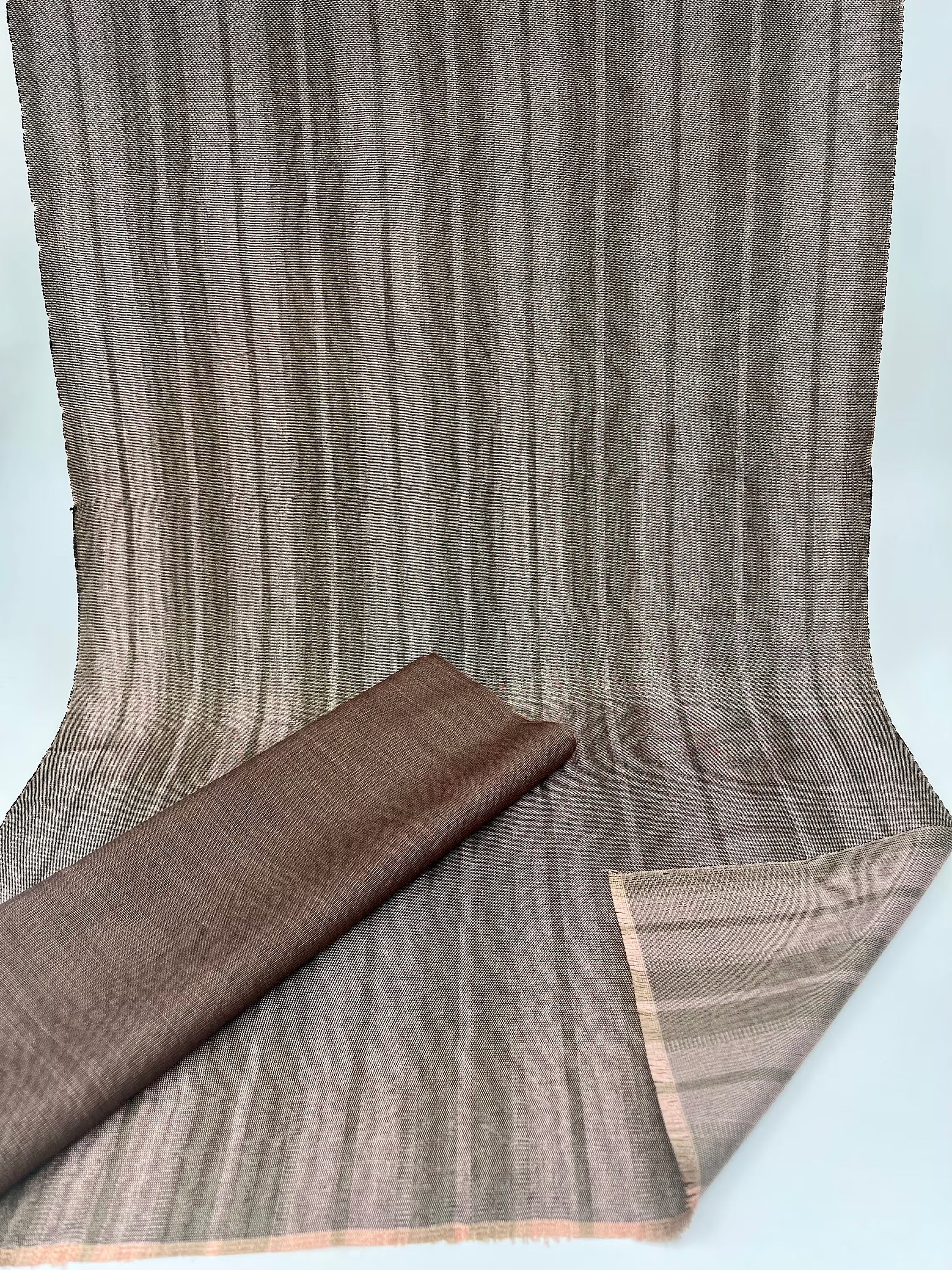 Striped Silk Moire Fabric, Watermark Pattern.