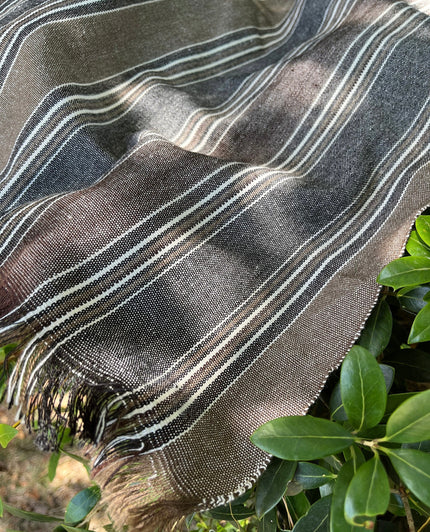 Striped Heavy Weight Softened Linen Cotton Fabric By The Yard