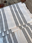 Tissu en coton biologique neutre rayé marine au mètre, tissu froissé avec rayures épingles, large largeur