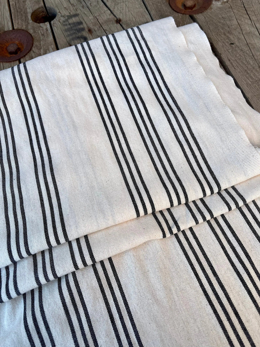 Tissu en coton biologique neutre rayé marine au mètre, tissu froissé avec rayures épingles, large largeur