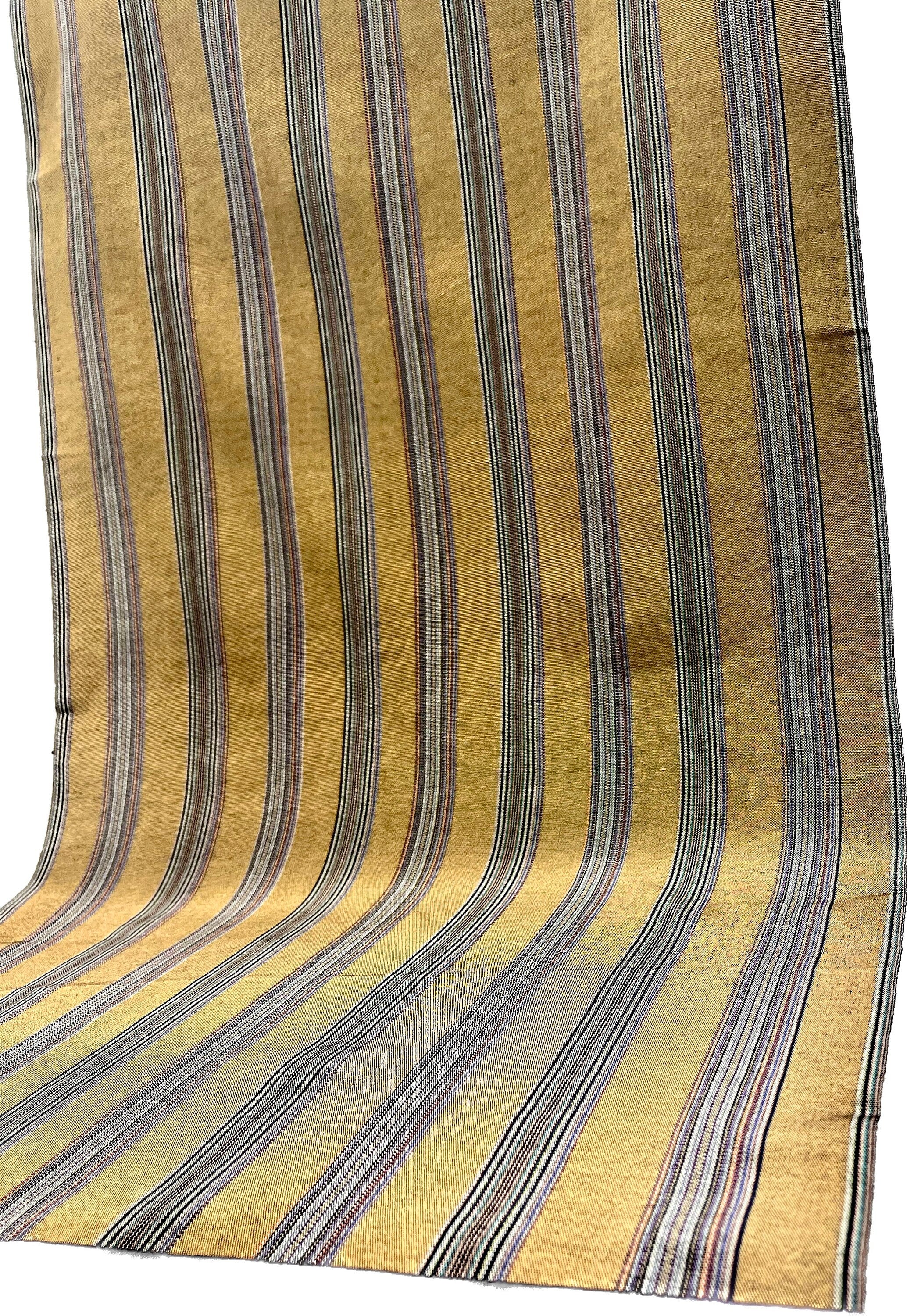 Gold Striped Silk Home Textile Interior Fabrics.