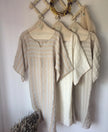 Linen Silk Blend Striped Fabric.