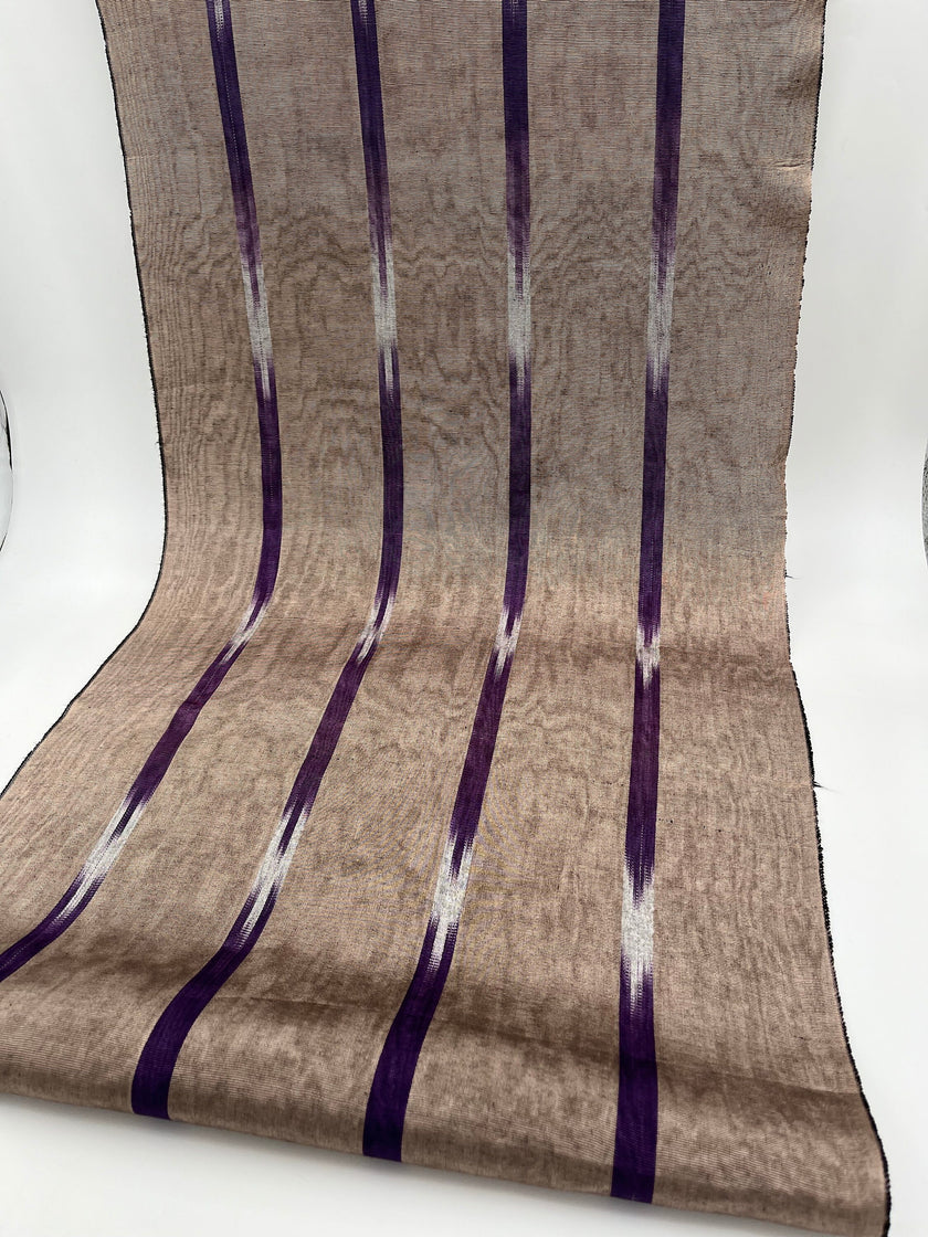 Ikat Purple Striped Silk Upholstery Home Textile Interior Fabrics Moire.