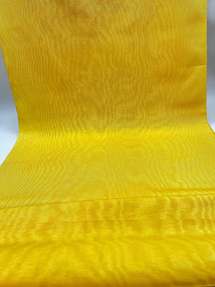 Yellow Silk Home Textile Interior Fabrics Watermark Patterns.