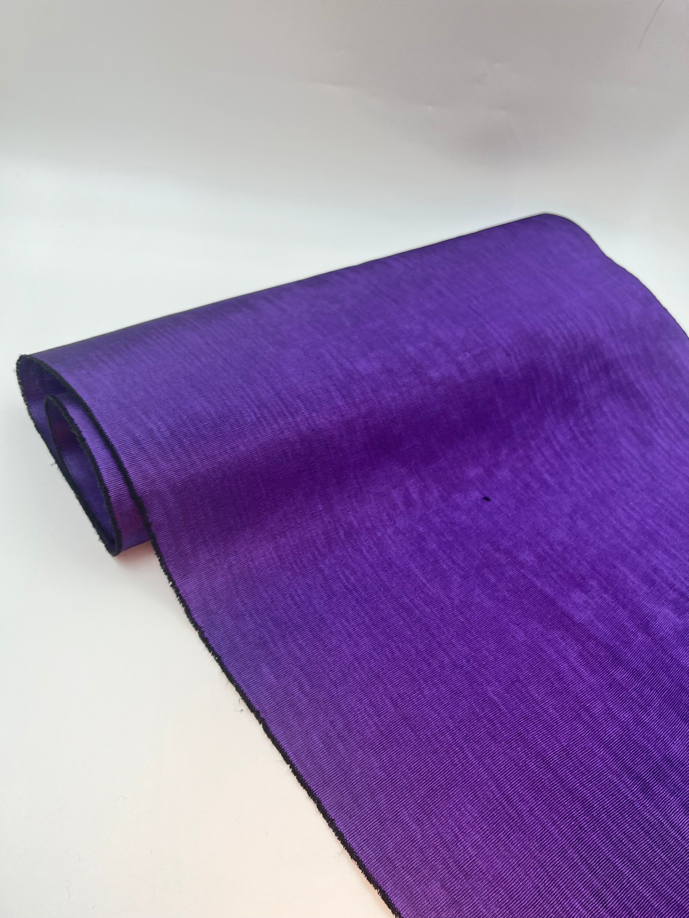 Purple Colour Silk Moire Home Textile Interior Fabrics, Watermark Pattern.