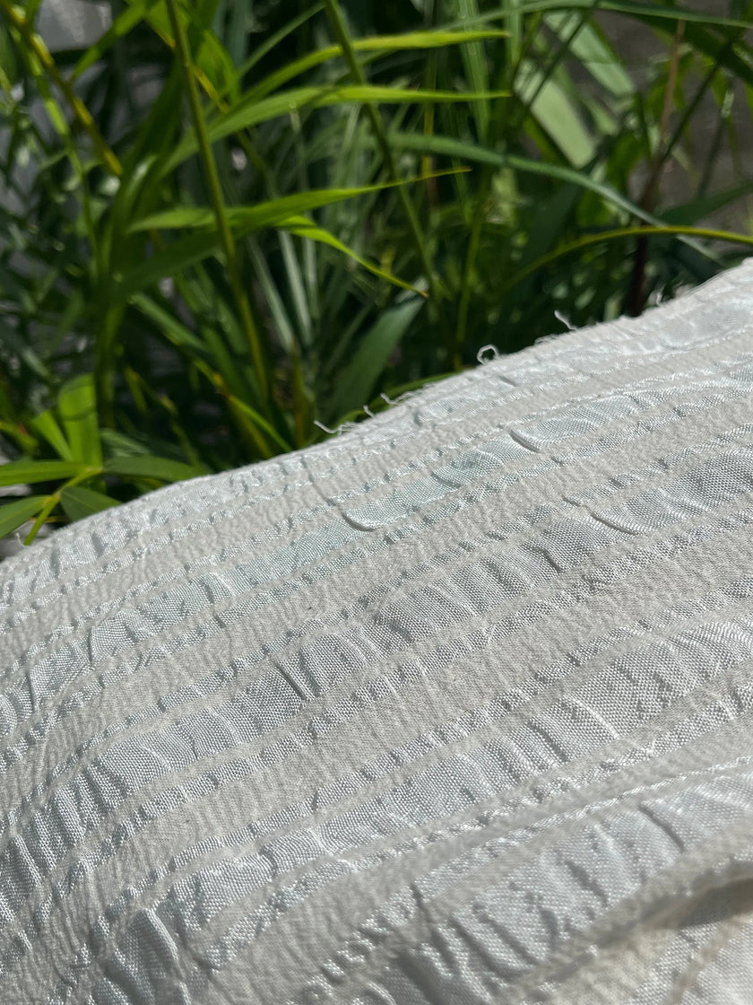 Striped and Textured Silk Linen Fabrics Crinkle