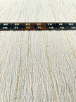 Neutral Stretchy Crinkle Cotton Fabric, Textured Surface, Off White Handwoven Cotton With Glitter Stripes.
