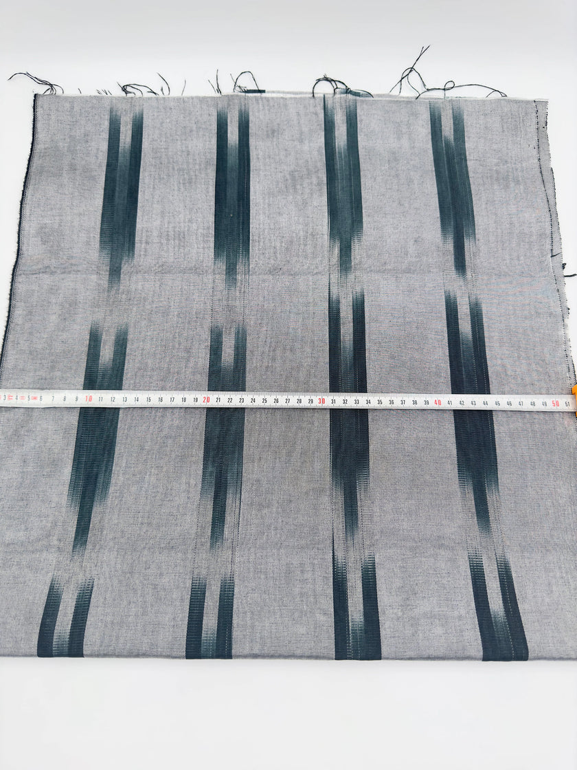 Ikat Silver Green Striped Silk Home Textile Interior Fabrics Moire, Watermark Pattern.