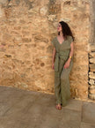Green Textured Linen Fabric By The Yard Natural Fabrics.