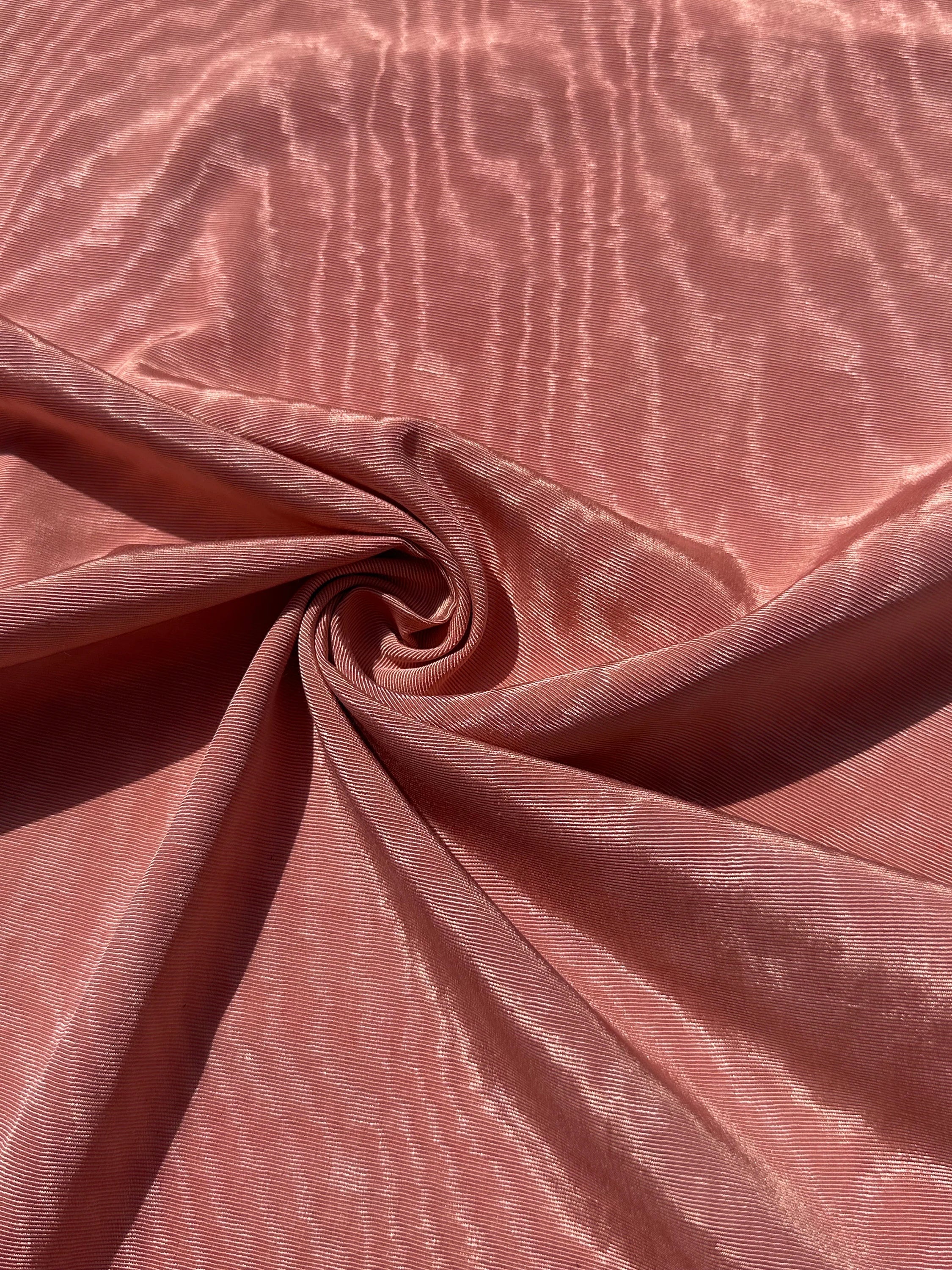 Salmon Pink Silk Fabric, Silk By The Yard. Watermark Pattern