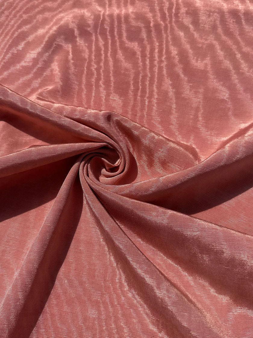Salmon Pink Silk Fabric, Silk By The Yard. Watermark Pattern