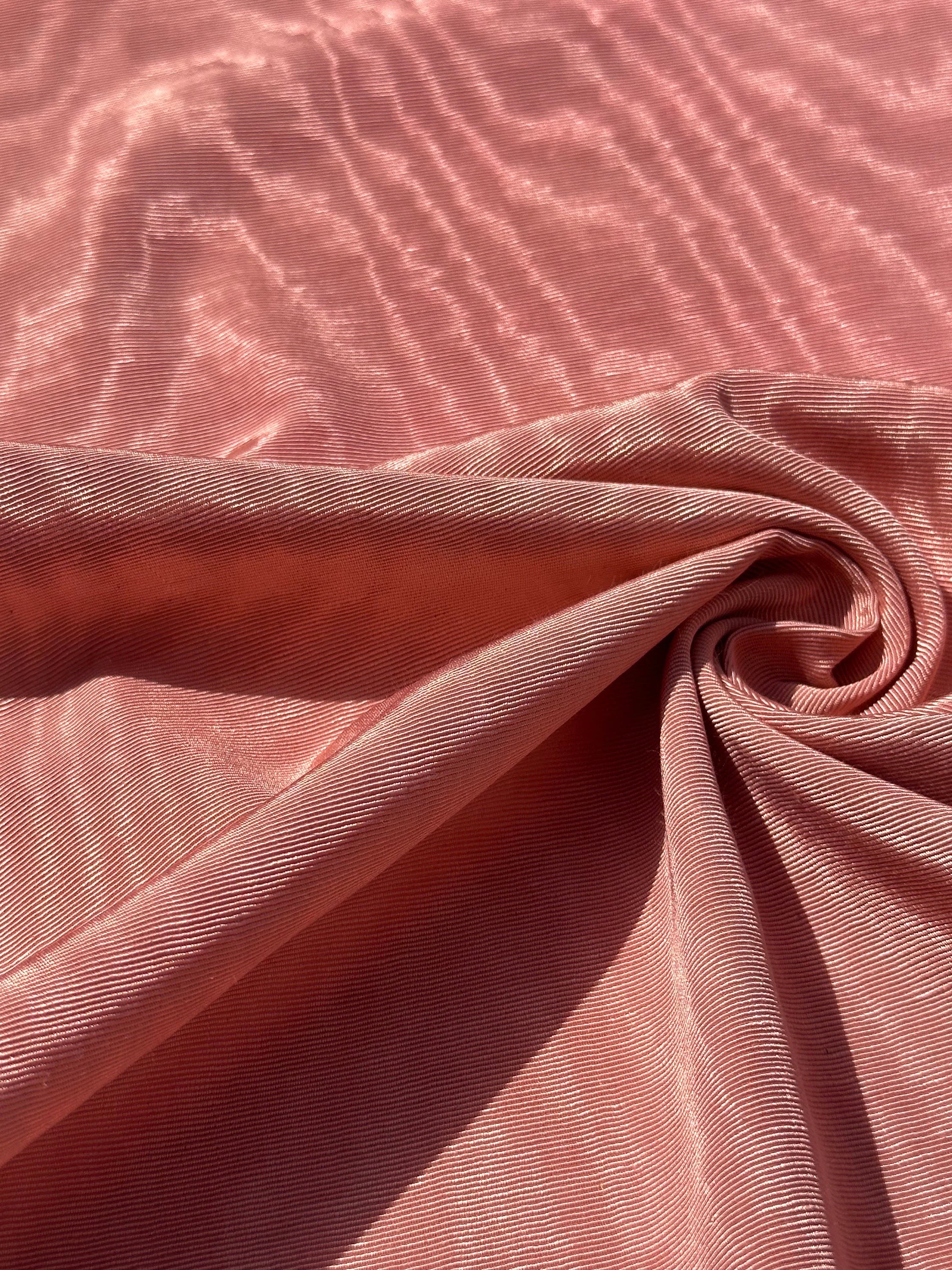 Salmon Pink Silk Fabric, Silk By The Yard. Watermark Pattern
