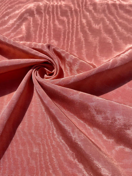 Salmon Pink Silk Fabric, Silk By The Yard. Watermark Pattern