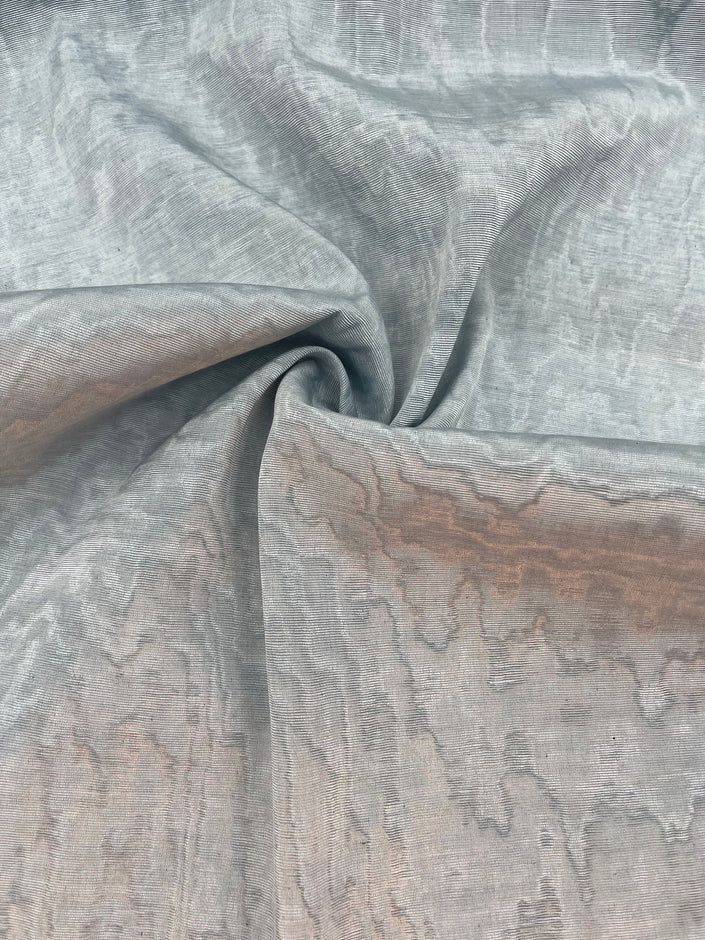 Ice Blue Silk Fabric, Moire Silk Fabric, Silk By The Yard. Watermark Pattern.