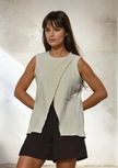 Thick Double-Face Ribbed Organic Cotton Fabric – Undyed Natural.